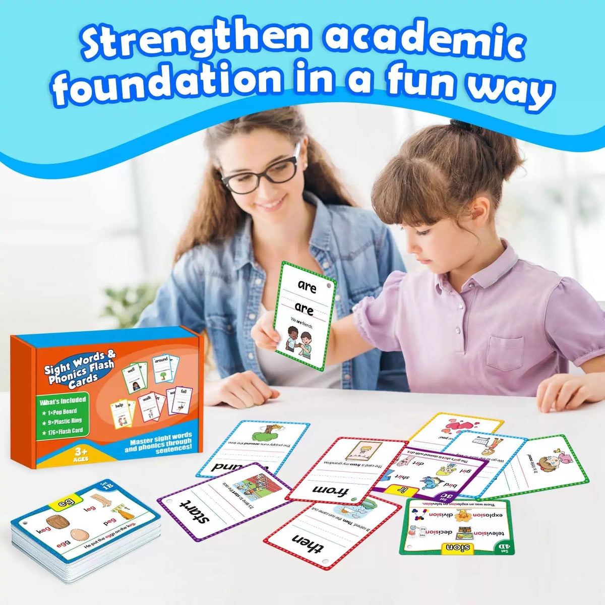 Edulok Sight Word Flash Cards Kindergarten, Small, Multicolor [2]