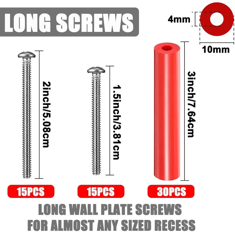 Electrical Outlet Box Extender Kit，Electrical Spacers, 60 Pack red [1]