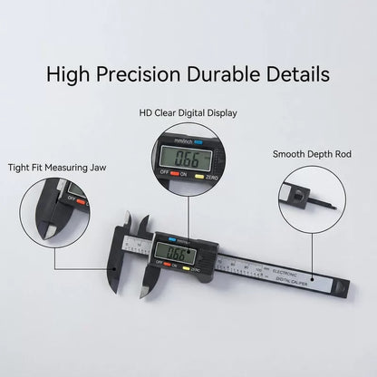 Electronic Caliper Digital Pachometer Plastic Big Screen Thickness Gauge Woodworking Tool Measuring Instruments Vernier Calipers [4]