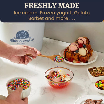 Elite Gourmet 4Qt Electric Ice Cream Maker EIM350 4 Quart, Periwinkle [5]