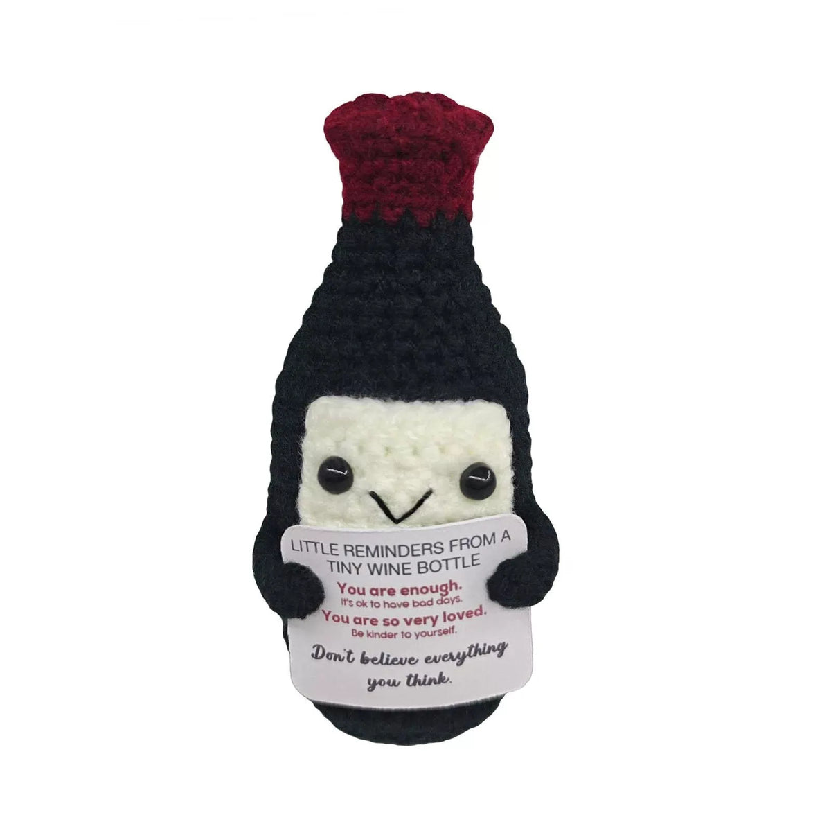 Emotional Support Crochet 2 inches x 3 x 4 inches, Red Wine-remind [1]
