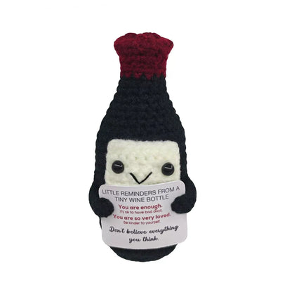 Emotional Support Crochet 2 inches x 3 x 4 inches, Red Wine-remind [1]