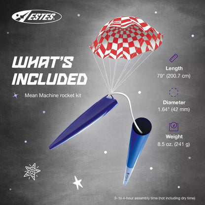 Estes 1295 Mean Machine Rocket-Building Kit, Advanced 80 inches, Multi [3]