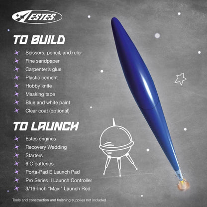 Estes 1295 Mean Machine Rocket-Building Kit, Advanced 80 inches, Multi [4]