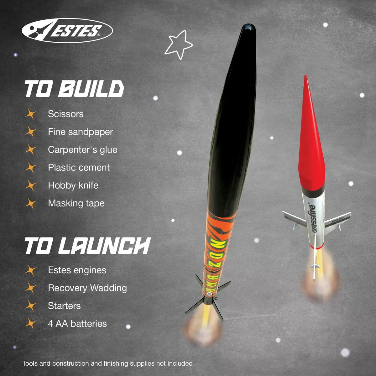 Estes 1469 Tandem X Rocket-Building Kit, Beginner 30 inches, Orange [4]