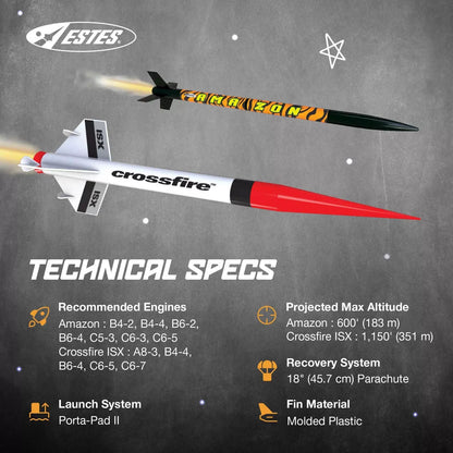 Estes 1469 Tandem X Rocket-Building Kit, Beginner 30 inches, Orange [5]