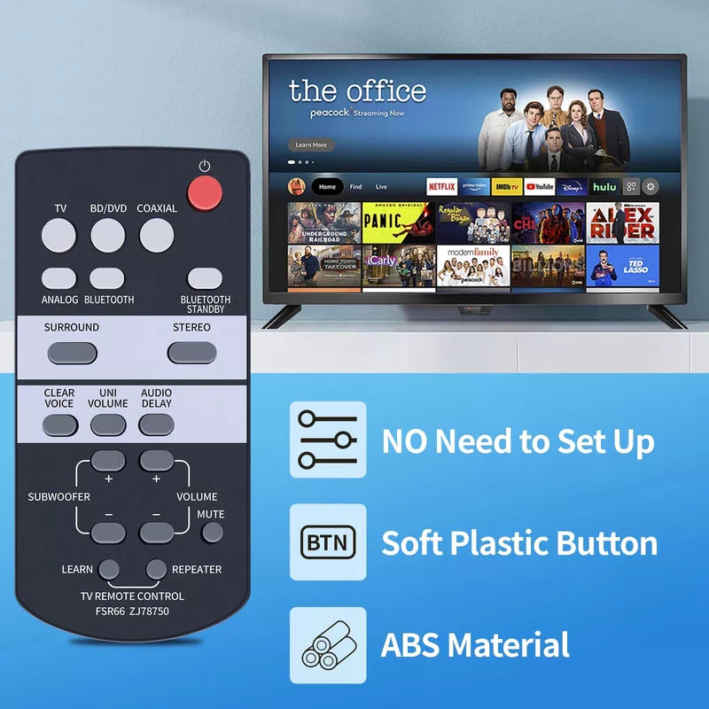 FSR66 ZJ78750 Remote Control For Yamaha Soundbar YAS-103 YAS-93 ATS-1030 [3]
