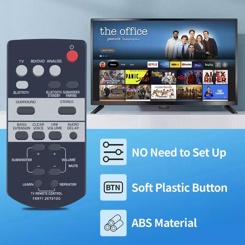 FSR71 ZK72120 For Yamaha Sound Bar Remote Control YAS-203 YAS-CU203 NS-WSW41 [3]