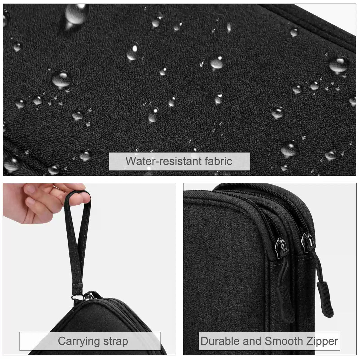 FYY Electronic Organizer, Travel Cable Organizer Bag Pouch Medium, Black [4]