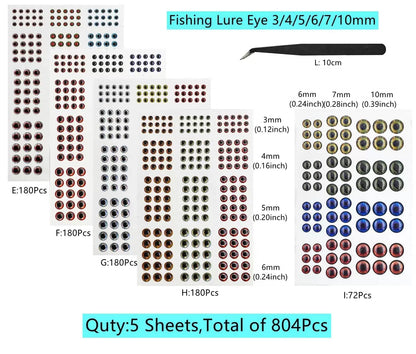 Fish Eyes for Lures Making - Small and Large Fishing Lure Eye 3mm 4mm color [2]