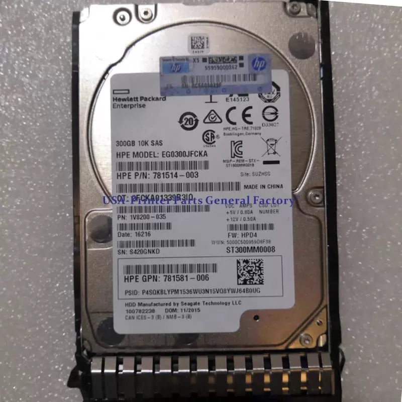 Fits For 785067-B21 768788-001 785410-001 HP 300GB 12G SAS 10K SFF 2.5"SC HDD [2]