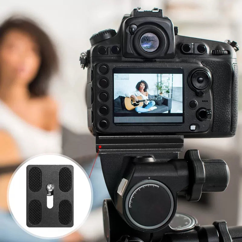 Frienda 2 Pieces Metal Quick Release Plate with 1/4''-20 Camera 50mm, Black [6]