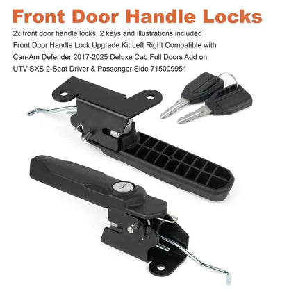 Front Deluxe Door Handle Lock Pair for Can-Am Defender 715009951 [6]