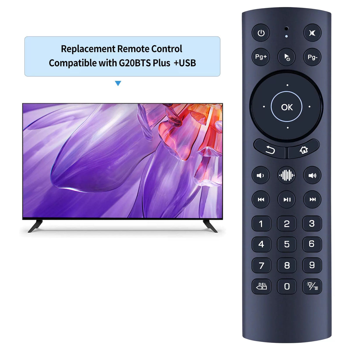 G20BTS Plus Wireless Voice Backlit Remote Control For Android TV Box 2.4G +USB [2]