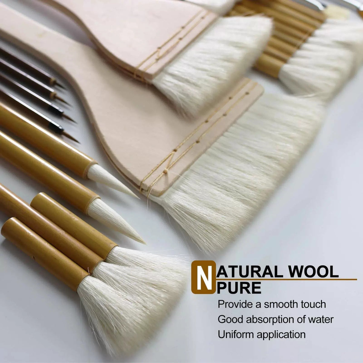GACDR Pottery Brushes for Glazing, 15 Pcs Ceramic Brush Set With 6 inches [3]