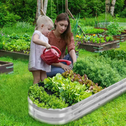 GADI 67-Inch Galvanized Raised Garden Bed, 67"L x 20"W x10"H, Color A- Silver [2]