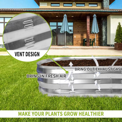 GADI 67-Inch Galvanized Raised Garden Bed, 67"L x 20"W x10"H, Color A- Silver [5]