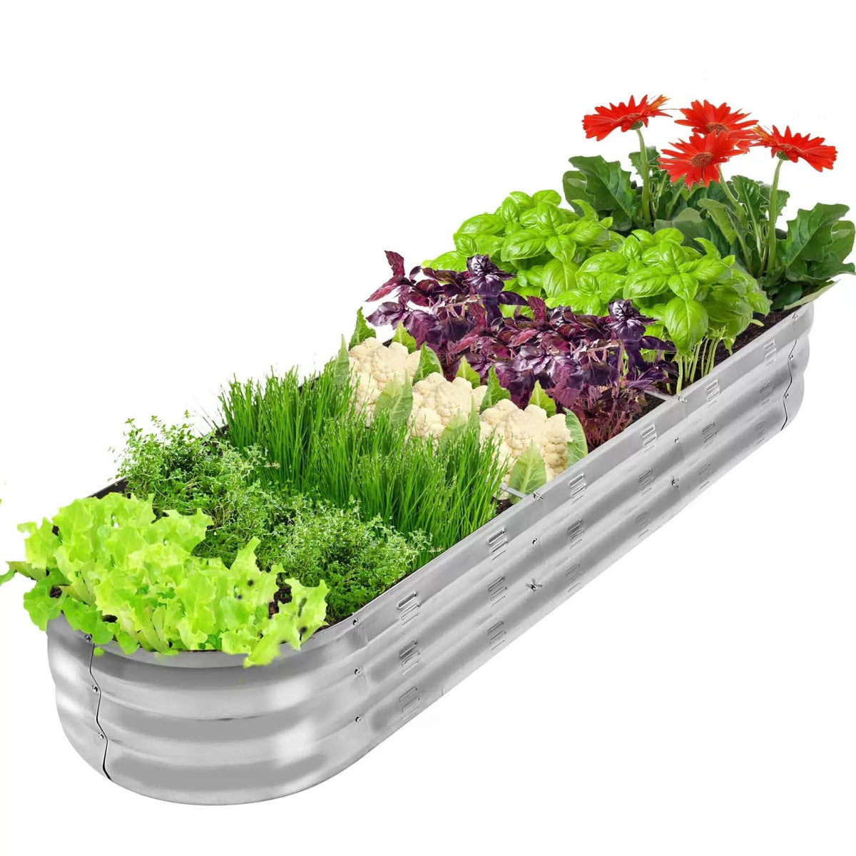 GADI 67-Inch Galvanized Raised Garden Bed, 67"L x 20"W x10"H, Color A- Silver [7]