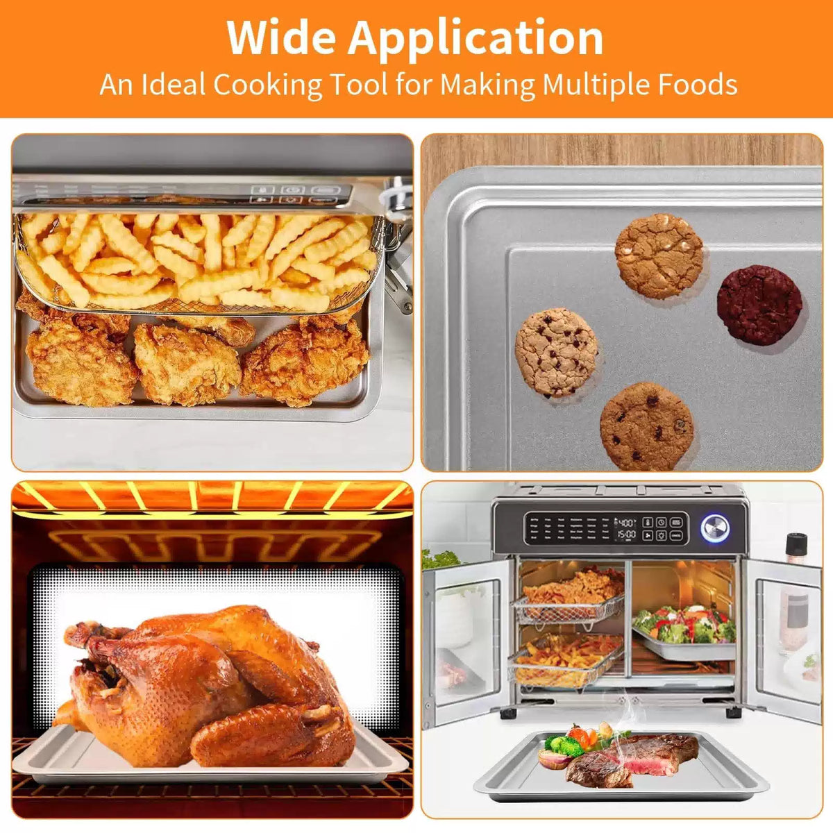 GCQ Air Fryer Tray for Emeril Lagasse 12.5''×11.3'' 26 QT, Silver [8]