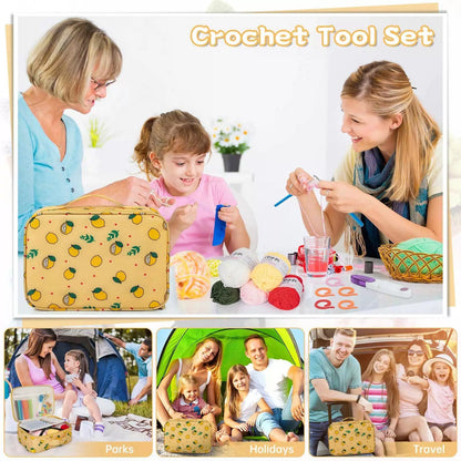 GMAK Crochet Kit for Beginners Adults, 59 PCS 1 Layer, Yellow Lemon [4]