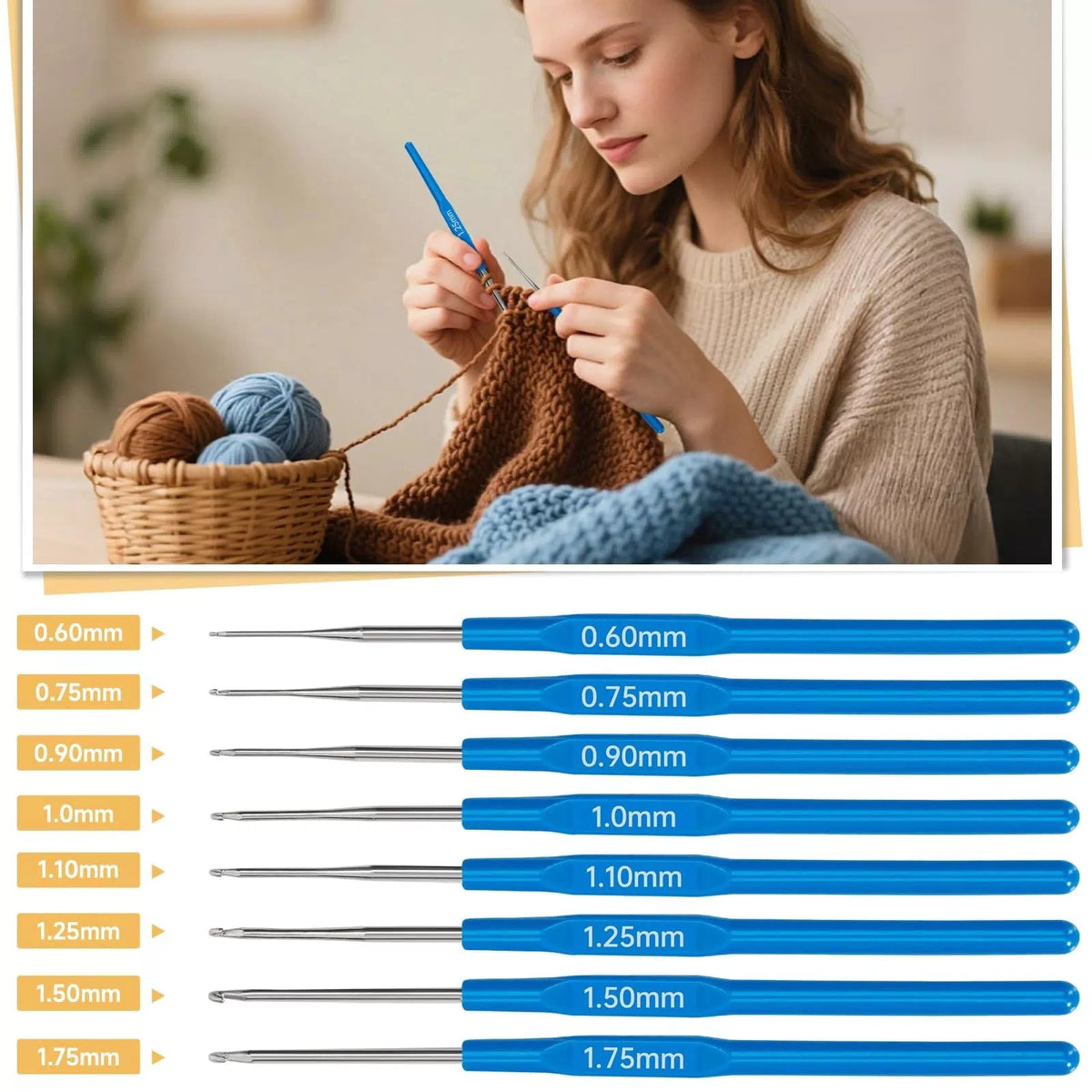 GMAK Crochet Kit for Beginners Adults, 59 PCS 1 Layer, Yellow Lemon [7]