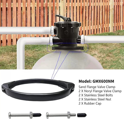 GMX600NM Noryl Flange Valve Clamp 8 to 8.5 inch,Compatible with Hayward... [2]