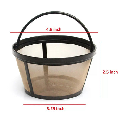 GOLDTONE Reusable 8-12 Cup Basket 1 Coffee Filter (8-12 Cup), Gold/Black [3]