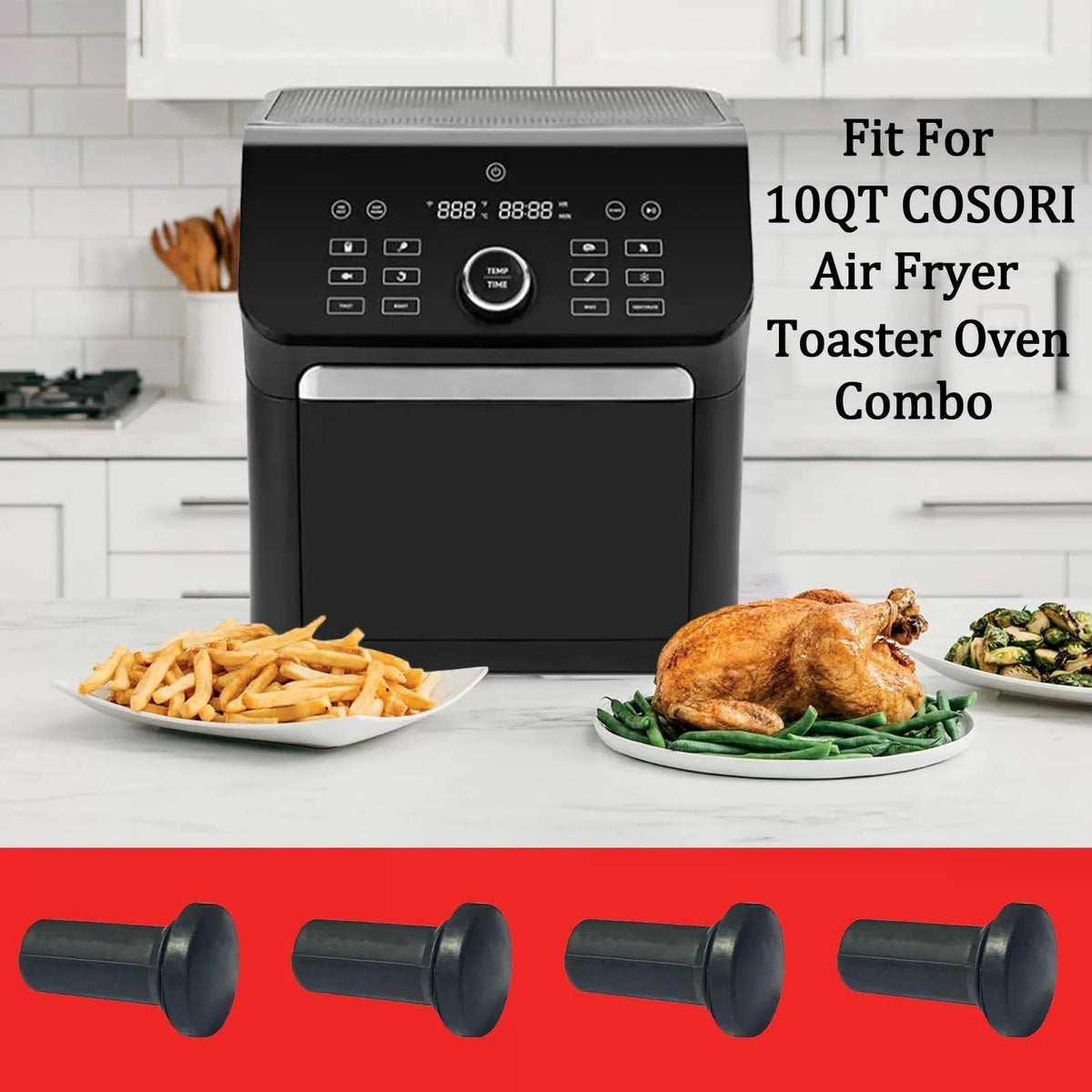 GSZN Air Fryer Rubber Legs for COSORI 10QT For 10QT, Black [2]