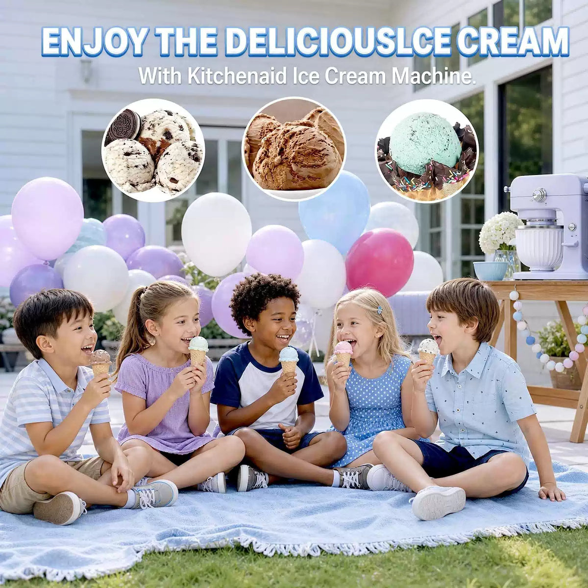 GVODE Ice Cream Maker Attachment for KitchenAid Stand Mixers 2-Quart, White [7]