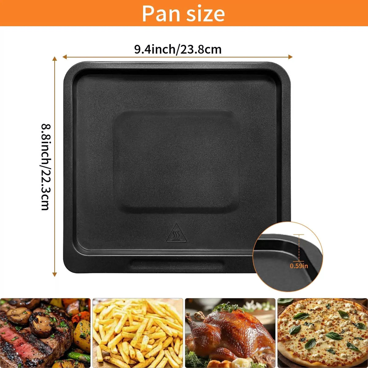 GWBSXM Air 9.4*8.8 Black Pan for Chefman 10QT, 10QT [2]