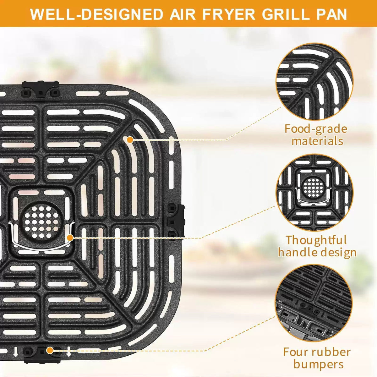 GWYSY Air Fryer Replacement Parts for 9.1"*9.5" Tray For ClearCook 6QT [4]