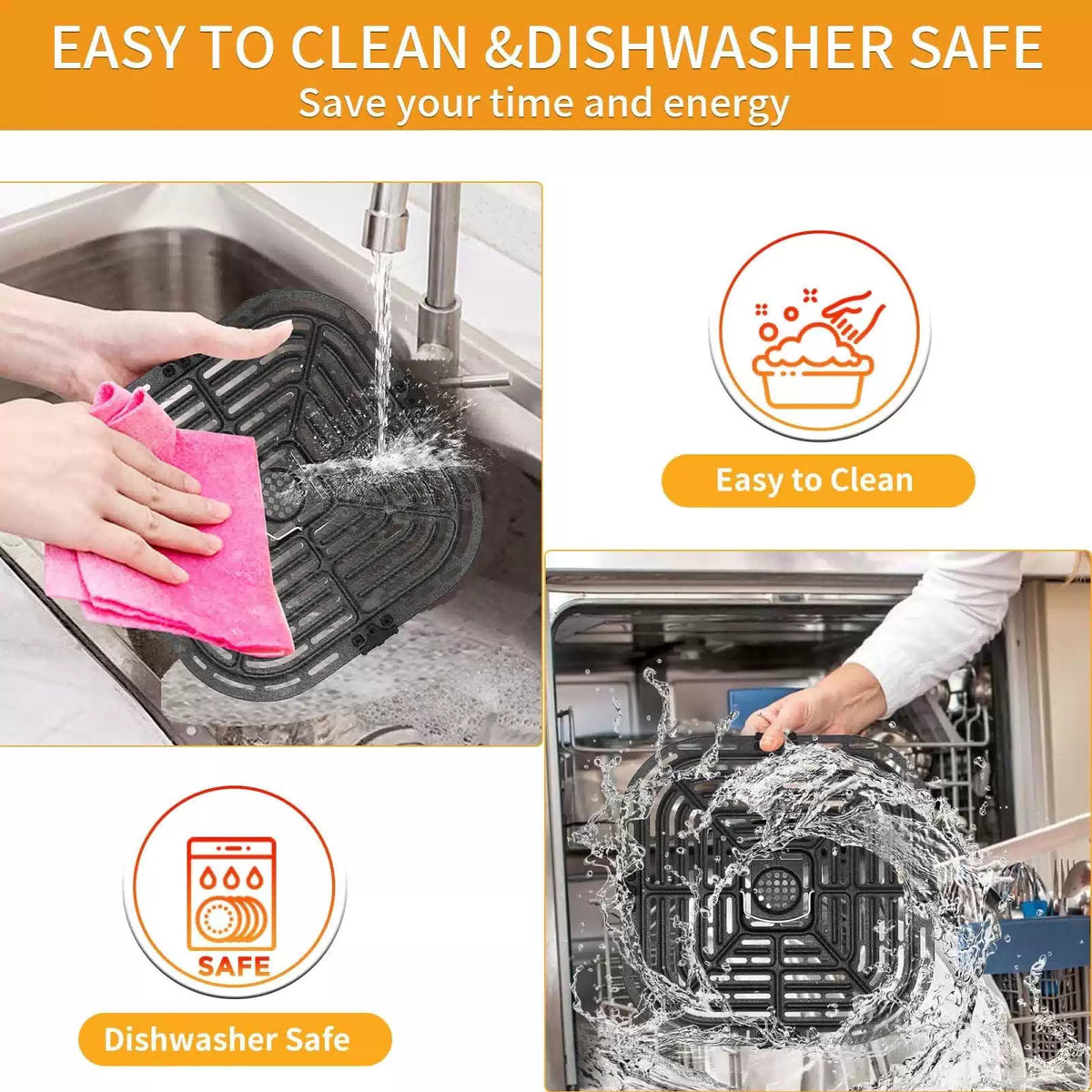 GWYSY Air Fryer Replacement Parts for 9.1"*9.5" Tray For ClearCook 6QT [5]