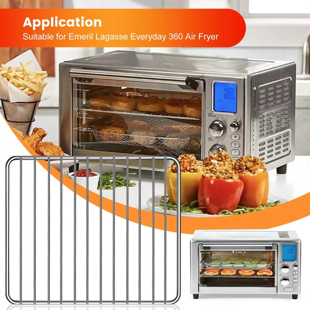 GXF Air Fryer Wire Rack for 12.4’’×10’’ For Emeril Lagasse Everyday360 [6]