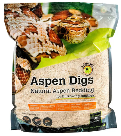 Galápagos (05064) Aspen Digs Shavings Bedding, 8-Quart, 8 quarts, Natural [1]