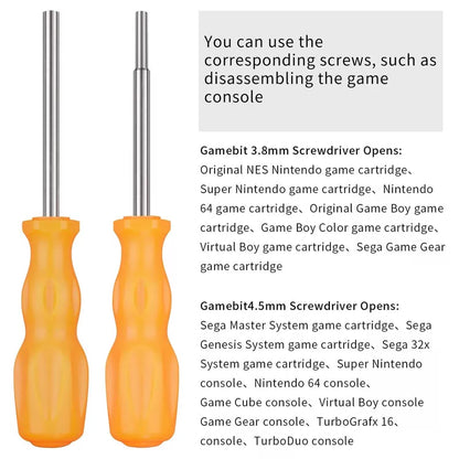 Gamebit Screwdriver Set, 3.8mm & 4.5mm Security Bit Orange [4]