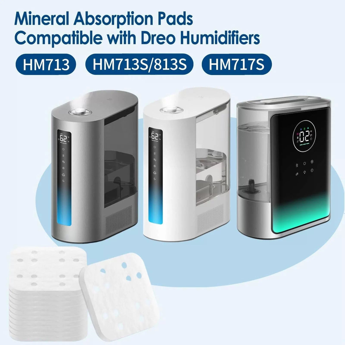Gazeer 32-Pack Mineral Absorption Pads for Humidifiers, Compatible with White [2]