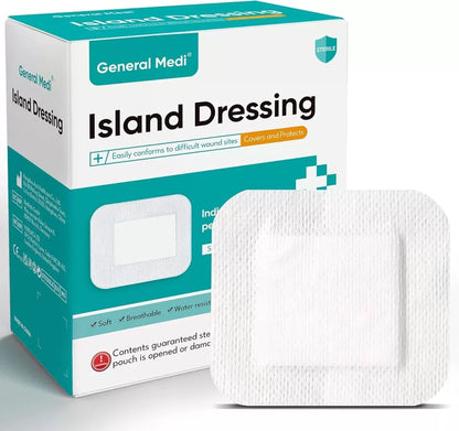 General Medi Sterile Island Dressing Bordered Gauze – 50 4 x 4(50 Count) [1]
