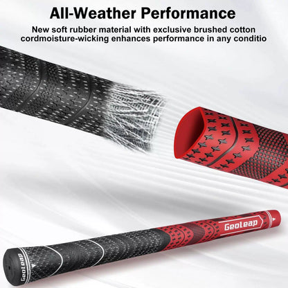 Geoleap Golf Grips Set of 13- Midsize, Red(Grips with All Repair Kits) [3]
