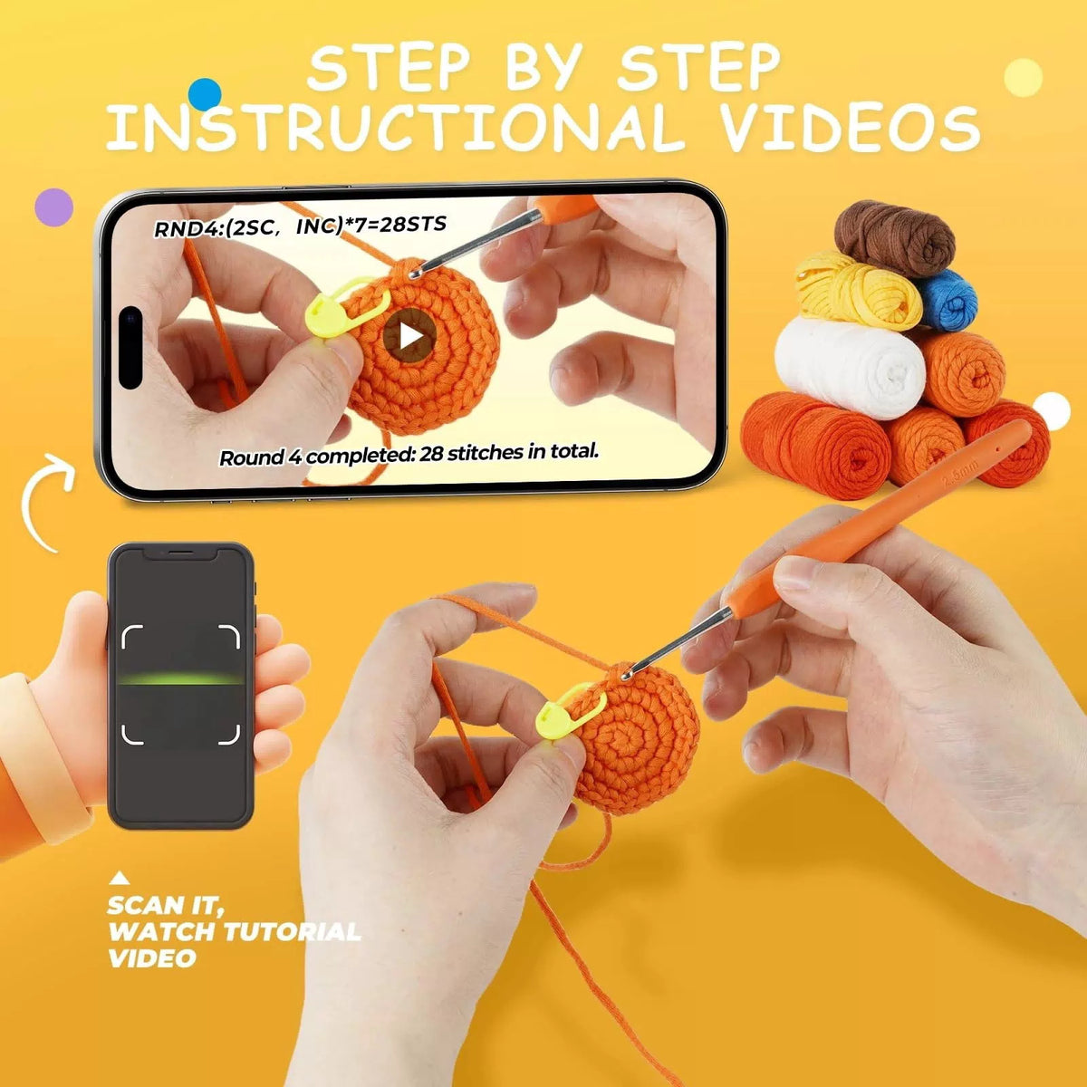 Gipony Crochet Kit for Beginners Animal,Crochet Animal 2 Pack Fox [4]