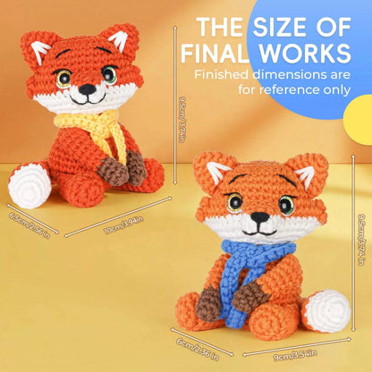 Gipony Crochet Kit for Beginners Animal,Crochet Animal 2 Pack Fox [5]