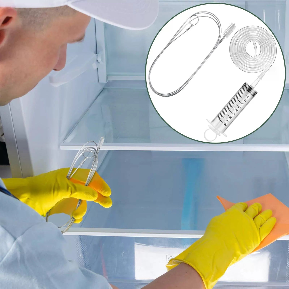 Gisafai 3 Pcs 59'' Refrigerator Cleaning Kit with 100 ml Ice Water Tube [5]
