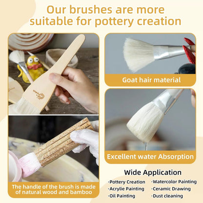 Glaze Brushes Pottery Tools,10 PCS Painting Ceramic Brush Set, 10pcs [5]