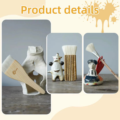 Glaze Brushes Pottery Tools,10 PCS Painting Ceramic Brush Set, 10pcs [6]