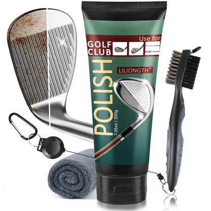 Golf Club Cleaning Kit 3-in-1 with Cleaner Brush, Towel and black [1]