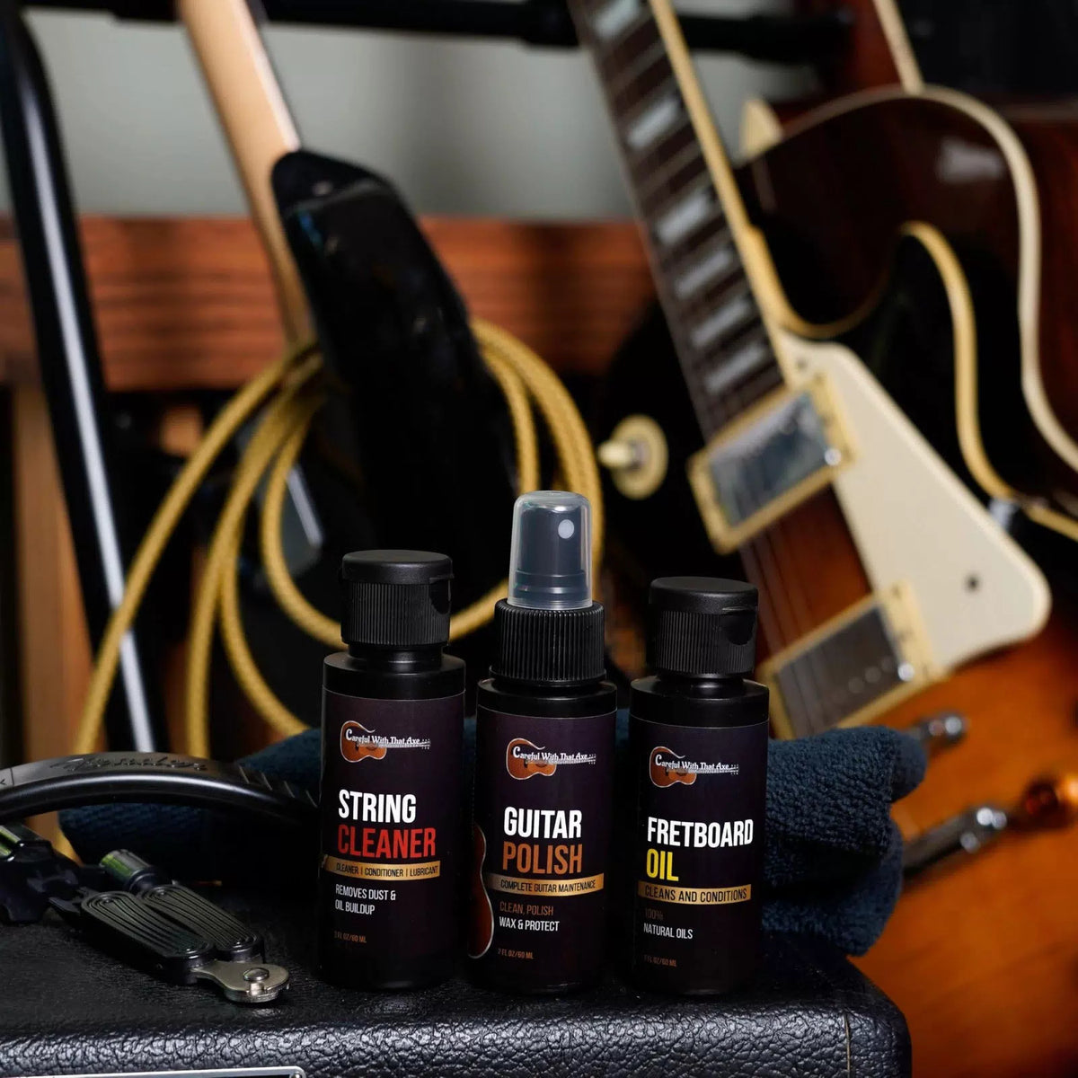 Guitar Cleaner Polish, String Cleaner, Winder and Fretboard Oil Care 1 Pack [2]
