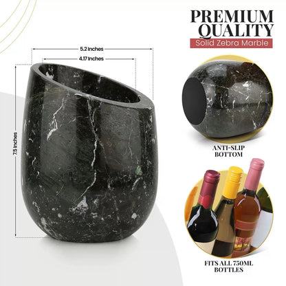 Gusto Nostro Marble Wine Chiller Bucket - Bottle Chiller, Black Zebra [4]