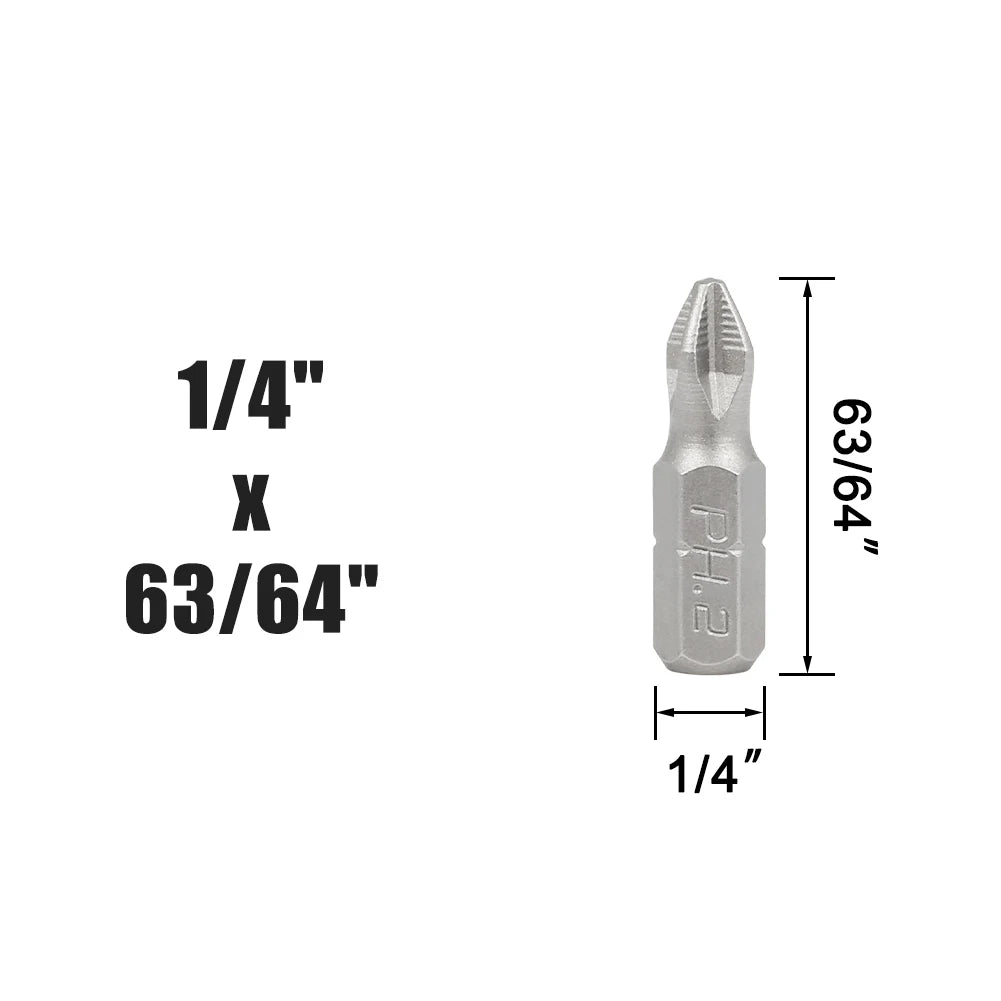 PH2 Magnetic Screwdriver Bits 1/4 Hex Shank Long Reach