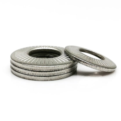 2/5/10/25/50pcs M3 M4 M5 M6 M8 M10 M12 M16 NFE25-511 304 Stainless Steel Disc Spring Serrated Lock Washer Knurled Elastic Gasket