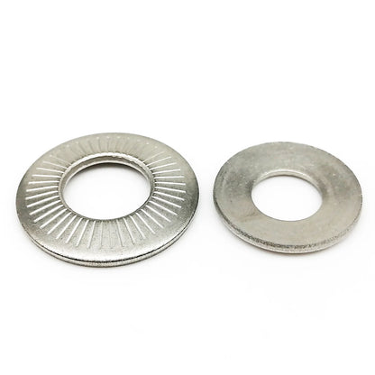 2/5/10/25/50pcs M3 M4 M5 M6 M8 M10 M12 M16 NFE25-511 304 Stainless Steel Disc Spring Serrated Lock Washer Knurled Elastic Gasket