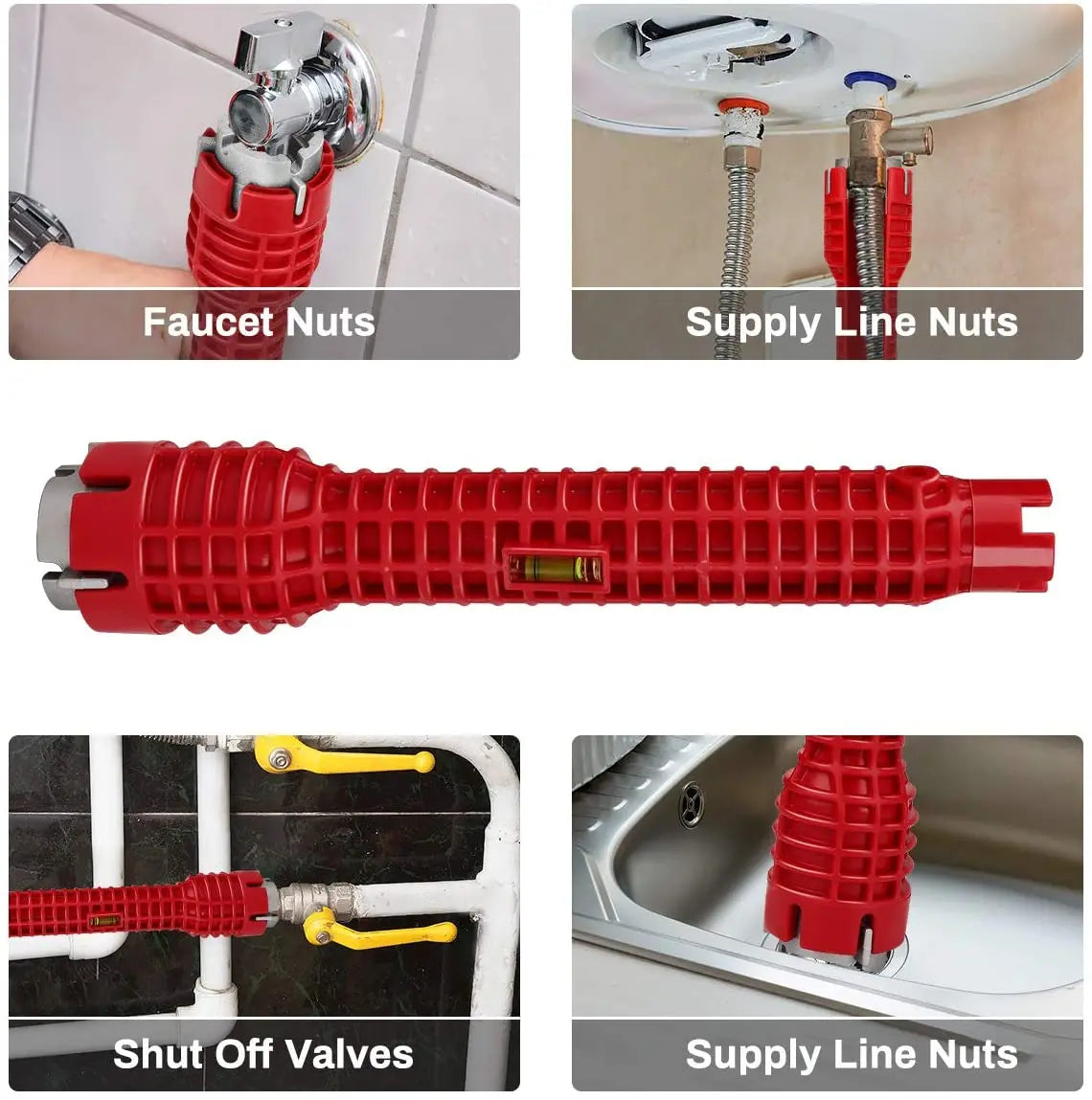 8 In 1 Flume Magic Wrench Sink Faucet Plumbing Tools Magic Wrench 8 in 1 Multifunctional English Key Repair Plumbing Wrench Tool